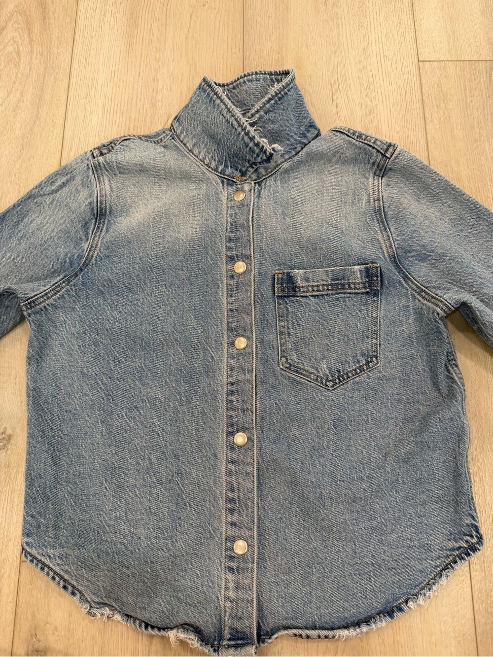PISTOLA Light Wash Oversized Denim Shirt Jacket Medium